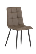 Virgo Light Taupe/Black Legs PU dining Chair