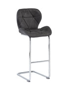Lincoln Black Fabric Bar Stool