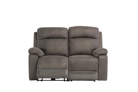 Branston Grey Soft-Touch Fabric Electric 2 Seater