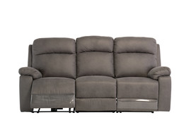 Branston Grey Soft-Touch Fabric Electric 3 Seater