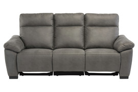 Farrow Grey Soft-Touch Fabric Electric 3 Seater