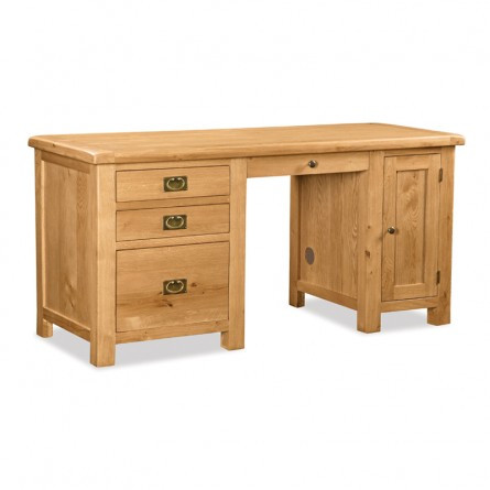 Salisbury Oak Double Desk Ideal Furniture