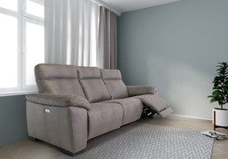 Farrow Grey Soft-Touch Fabric Electric 3+2 Seater