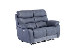 Layla Blue Soft-Touch Fabric Electric 2 Seater