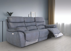 Layla Blue Soft-Touch Fabric Electric 3+1+1 Seater