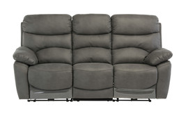 Layla Grey Soft-Touch Fabric Electric 3 Seater