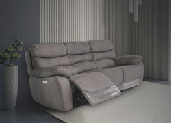 Layla Grey Soft-Touch Fabric Electric 3+1+1 Seater