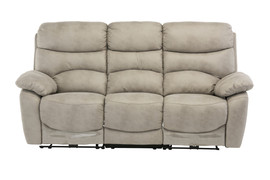 Layla Natural Soft-Touch Fabric Electric 3 Seater