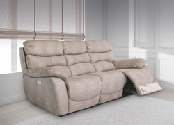Layla Natural Soft-Touch Fabric Electric 3+2 Seater