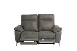 Pisa Grey Soft-Touch Fabric Electric 2 Seater