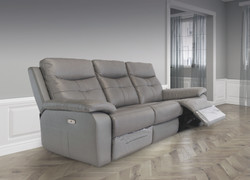 Sophia Grey Leather Electric 3+2 Seater