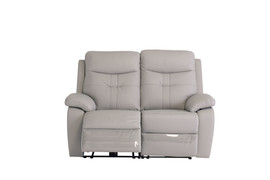 Sophia Lightgrey Leather Electric 2 Seater