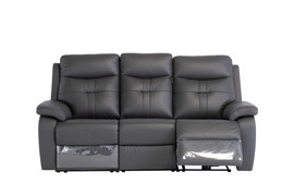 Sophia Charcoal Leather Electric 3 Seater