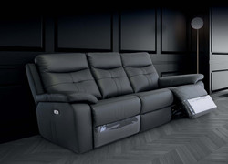 Sophia Charcoal Leather Electric 3+1+1 Seater