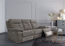 Sophia Graphite Chanel Fabric Electric 3+1+1 Seater