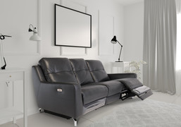 Windsor Black Leather Electric 3+1+1 Seater