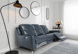 Windsor Blue Leather Electric 3+1+1 Seater