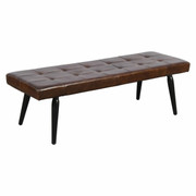 Spencer Dark Brown Leather Bench