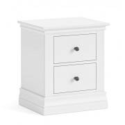 Bordeaux White 2 Drawer Bedside
