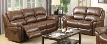 Farnham Tan Leather Recliner 3+2 Seater