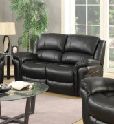 Farnham Black Leather Recliner 2 Seater