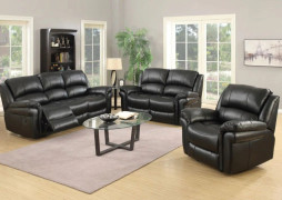 Farnham Black Leather Recliner 3+1+1 Seater
