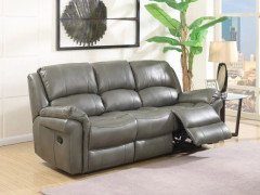 Farnham Grey Leather Recliner 3 Seater