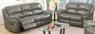 Farnham Grey Leather Recliner 3+2 Seater