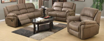 Farnham Taupe Leather Recliner 3+1+1 Seater