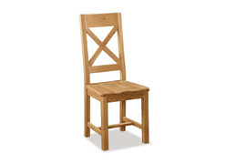 Salisbury Oak Cross Back Chair With Wooden Seat