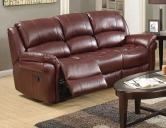 Farnham Burgundy Leather Recliner 3 Seater