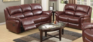 Farnham Burgundy Leather Recliner 3+2 Seater
