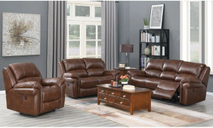 Farnham Tan Electric Leather Recliner 3+1+1 Seater