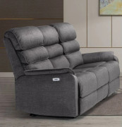 Savoy Grey Fabric 3 Seater Electric Recliner Sofa