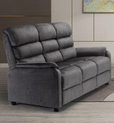 Savoy Grey Fabric 3 Seater Fixed Sofa