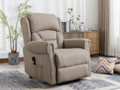 Sandringham Taupe Fabric Electric Lift and Tilt Recliner Armchair