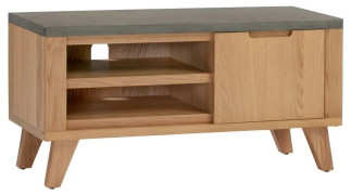 Rimini TV Unit - Oak and Concrete Painted Top