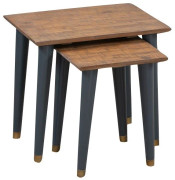 Cortina Dark Cobalt Grey Painted Nest of Tables