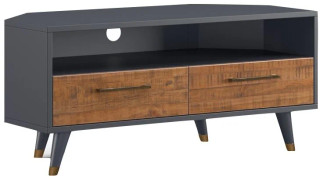 Cortina Dark Cobalt Grey Painted Corner TV Unit