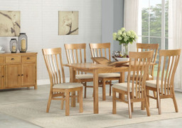 Kilmore Oak 120cm-150cm Extending Dining Table and 4 Kilmore Oak Chairs