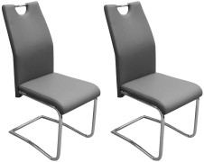 Claren Grey Faux Leather Dining Chair