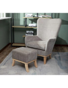 Berlin 1986 Light Grey Chair+Footstool