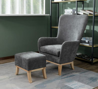 Berlin 1986 Dark Grey Chair+Footstool