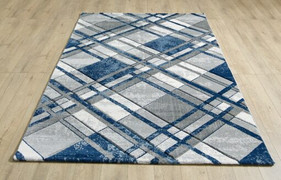 Accra Grey Navy Rug 160/220cm