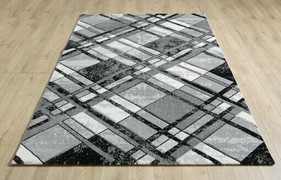 Accra Grey Black Rug 120/170cm