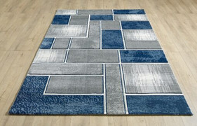 Lagos Grey Navy Rug 160/220cm