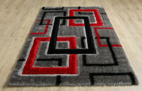 Mercury Grey Red Rug 160/230cm
