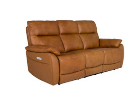 Nerano Tan 3 Seater Electric Recliner
