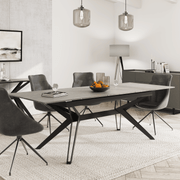 Kore Extending Dining Table with 4 Hendrix Grey Chair