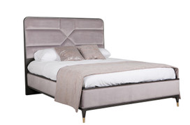 Diletta 5' Ebony Ecru Velvet Bed